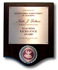 Award Plaque for Teaching Excellence Award - middle school teacher